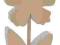 Drewniany kwiatek pudrowo-biały wys. 26 cm - 1 szt