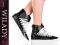 HOT! Sznurowane Creepers'y - Czarne w Cekiny 36-41