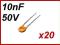 10nF 50V 2,5mm KOND. CERAMICZNY [20szt.] #B110