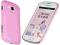Różowy Rubber case Samsung Galaxy Trend S7560 +fol
