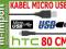 Kabel micro USB microUSB HTC DC M400 HD2 DESIRE