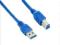 4world Kabel USB 3.0 AM-BM 3,0m niebieski