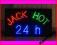 LED REKLAMA SZYLD DIODOWY JACK HOT 24 h 79x46 cm