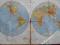 MAPA, 2 mapy, świat, globus, półkule, PPWK, 1968