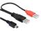 Kabel USB/miniB - 2xUSB/A podw zasilanie 1m DELOCK