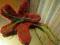 Kwiat, broszka z filcu różowy ręczna robota
