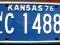 KANSAS 1976 - tablica rejestracyjna z USA