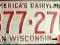 WISCONSIN 1975 - tablica rejestracyjna z USA