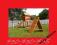Drewniany plac zabaw dla dzieci zjeżdzalnia domek
