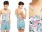 02048 BERSHKA__LETNIE BODY NA SZYJĘ FLORAL__S