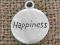 {307240} Zawieszka moneta z napisem HAPPINESS 2szt