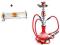 FAJKA WODNA SHISHA 3węże 51cm WĘGIELKI GRATIS red