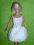 Biała sukienka z ażurkiem z włóczki dla Barbie