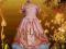 Morelowa suknia balowa z opaską 110 do 140cm