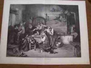 WRÓŻENIE Z KART KARTY piękny drzeworyt 1889 r.