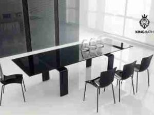 STÓŁ SZKLANY ROZKLADANY INNOVATION CZARNE SZKŁO