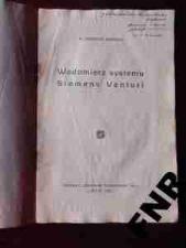 WERECKI , WODOMIERZ SYSTEMU SIMENS , AUTOGRAF 1933
