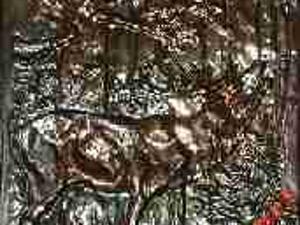 mosiezny obraz myslistwo lowiectwo jelen (ROSJA ? mosiezny obraz myslistwo lowiectwo jelen (ROSJA ?