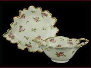 SECESJA __serwer w formie liści RÓŻE__ UNIKAT !!!