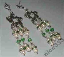 edwardiańskie perły kryształy z chanel - kolczyki edwardiańskie perły kryształy z chanel - kolczyki