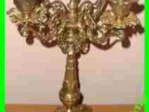 Cudny świecznik kandelabr pałacowy - gruby mosiądz