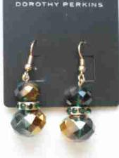 Dorothy Perkins zielone kolczyki Swarovski Opia AB