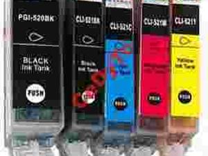 5 x CANON PGI-520 CLI-521 BkCMY iP3600 iP4600