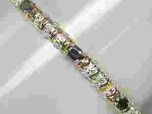 PIĘKNA BRANSOLETKA Z SZAFIRAMI I DIAMENTAMI