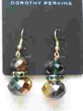 Dorothy Perkins zielone kolczyki Swarovski Opia AB