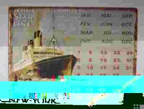 KALENDARZ WHITE STAR LINE MAJESTIC BLASZANY SZYLD